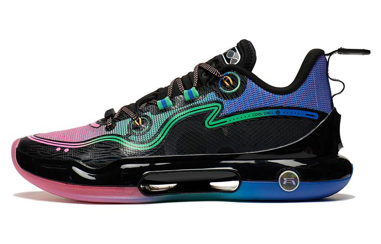 LiNing Evolution LOW Abrasion Resistant Breathable Low Top Basketball Shoes Men's Black Pink Blue