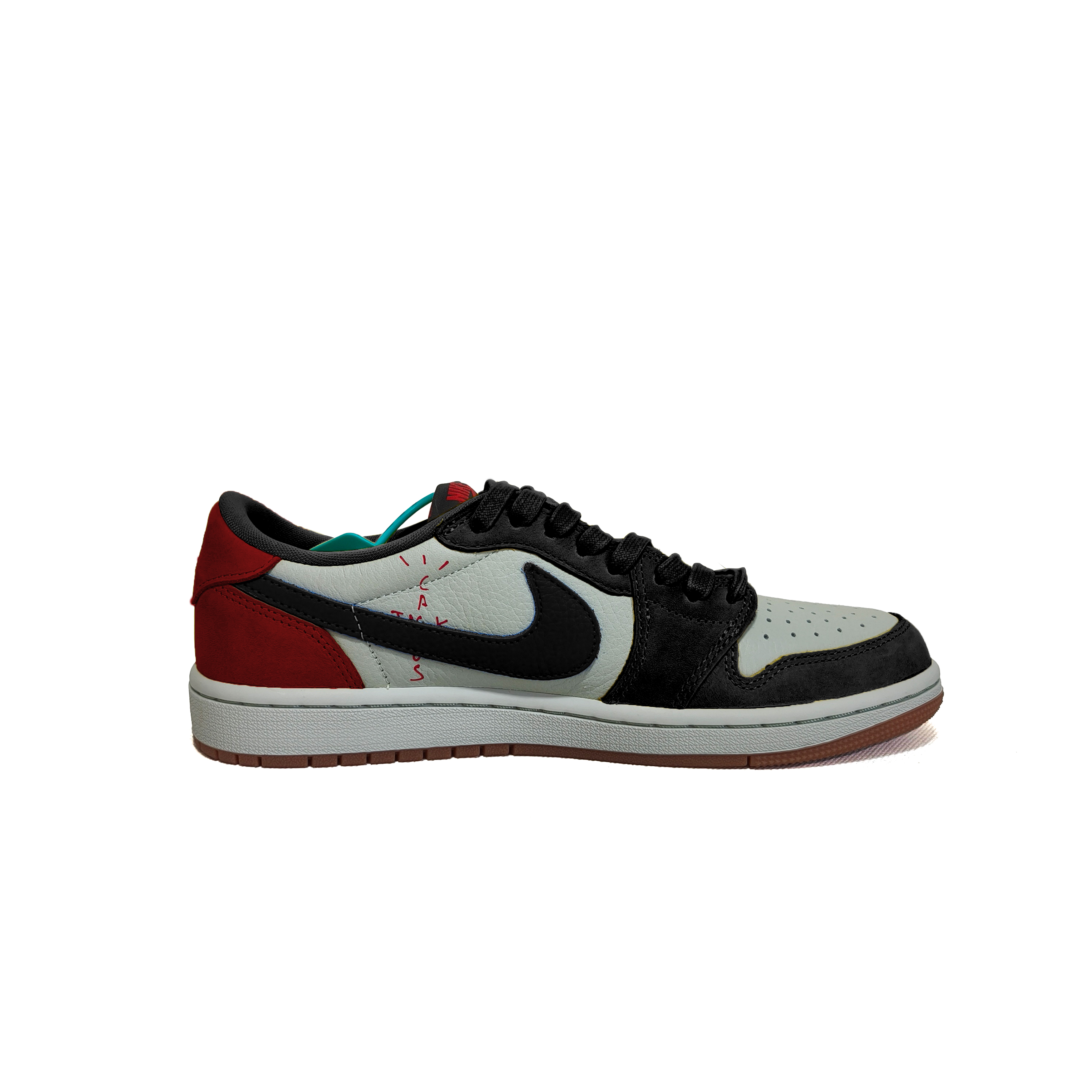 Travis Scott x Jordan Air Jordan 1 Little Chicago Low Top Vintage Basketball Shoes Unisex Black White Red