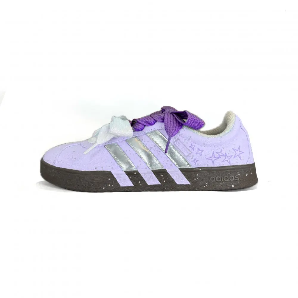 Adidas VL COURT 2.0 Abrasion Resistant Low Top Skateboard Shoes Unisex Purple