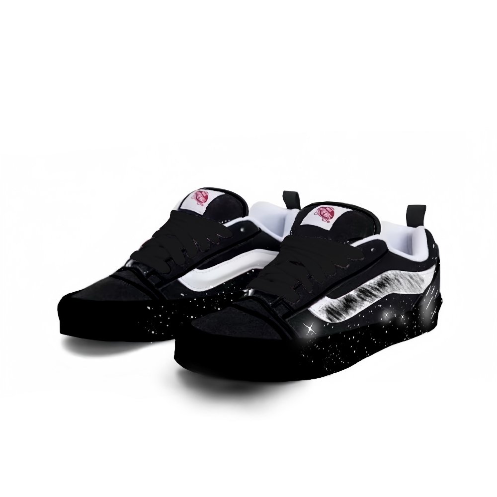 Vans Knu Skool Abrasion Resistant Slip Resistant Low Top Skateboard Shoes Unisex Black White