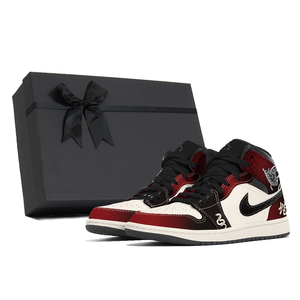 Jordan Air Jordan 1 Abrasion Resistant Mid Top Vintage Basketball Shoes Men's Dark Red