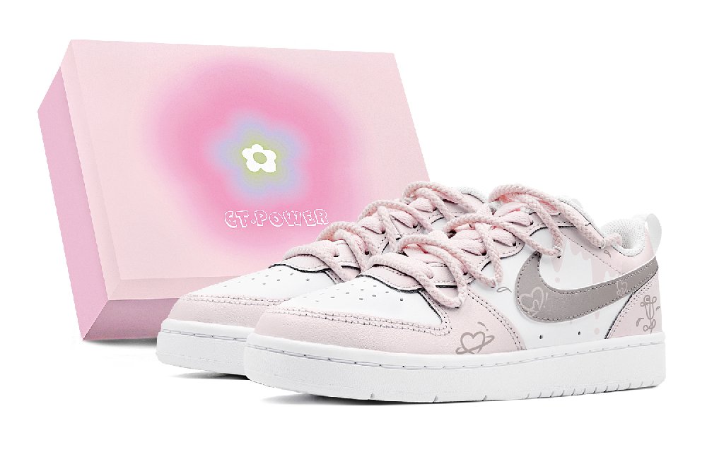 Nike Court Borough Skateboard Shoes Women's Low-Top Pink/White