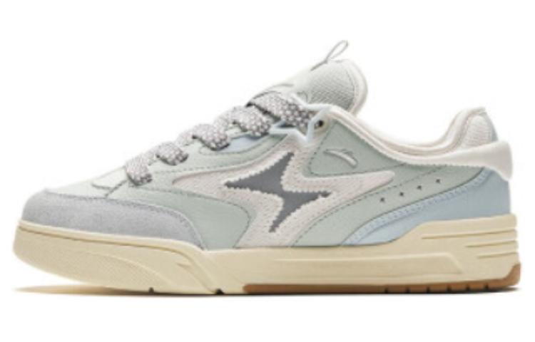 Anta Anti-Slip Wear-Resistant Low-Top Skateboard Shoes Women's Gray Green