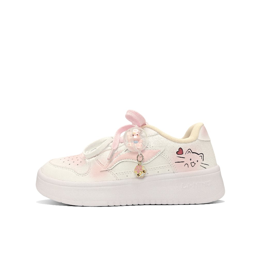 LiNing Pontoon Boats Lightweight Breathable Height Increasing Low Top Skateboard Shoes Women's Pink