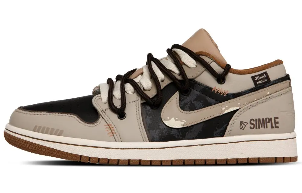 Jordan Air Jordan 1 Farewell Twilight Durable Breathable Low-Top Vintage Basketball Shoes Men's Brown Black