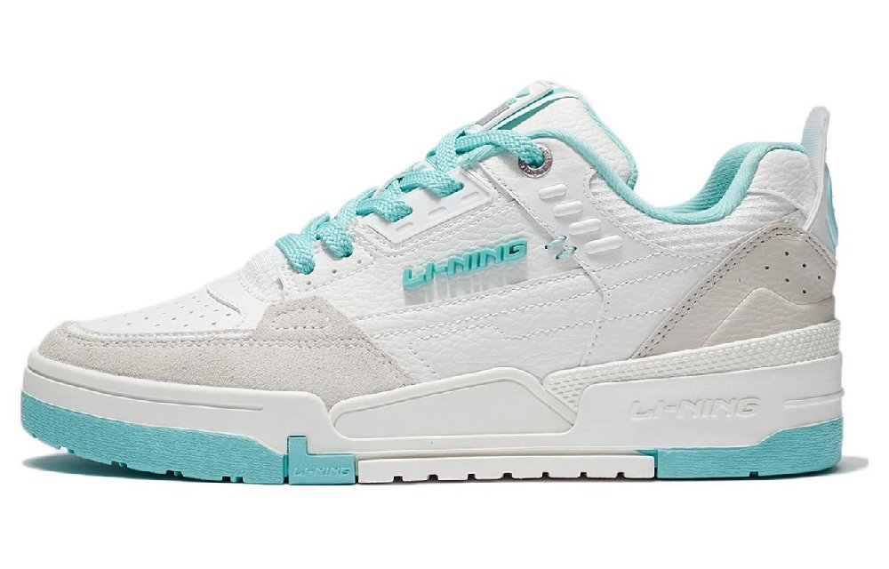 LiNing Qi Tian Anti-Slip Wear-Resistant Low-Top Skateboard Shoes Women's White Green