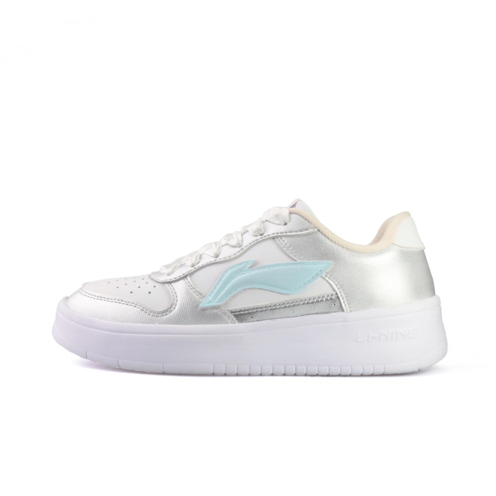LiNing Pontoon Boats Slip Resistant, Lightweight, And Breathable Low top Skateboard Shoes Unisex Silver Blue