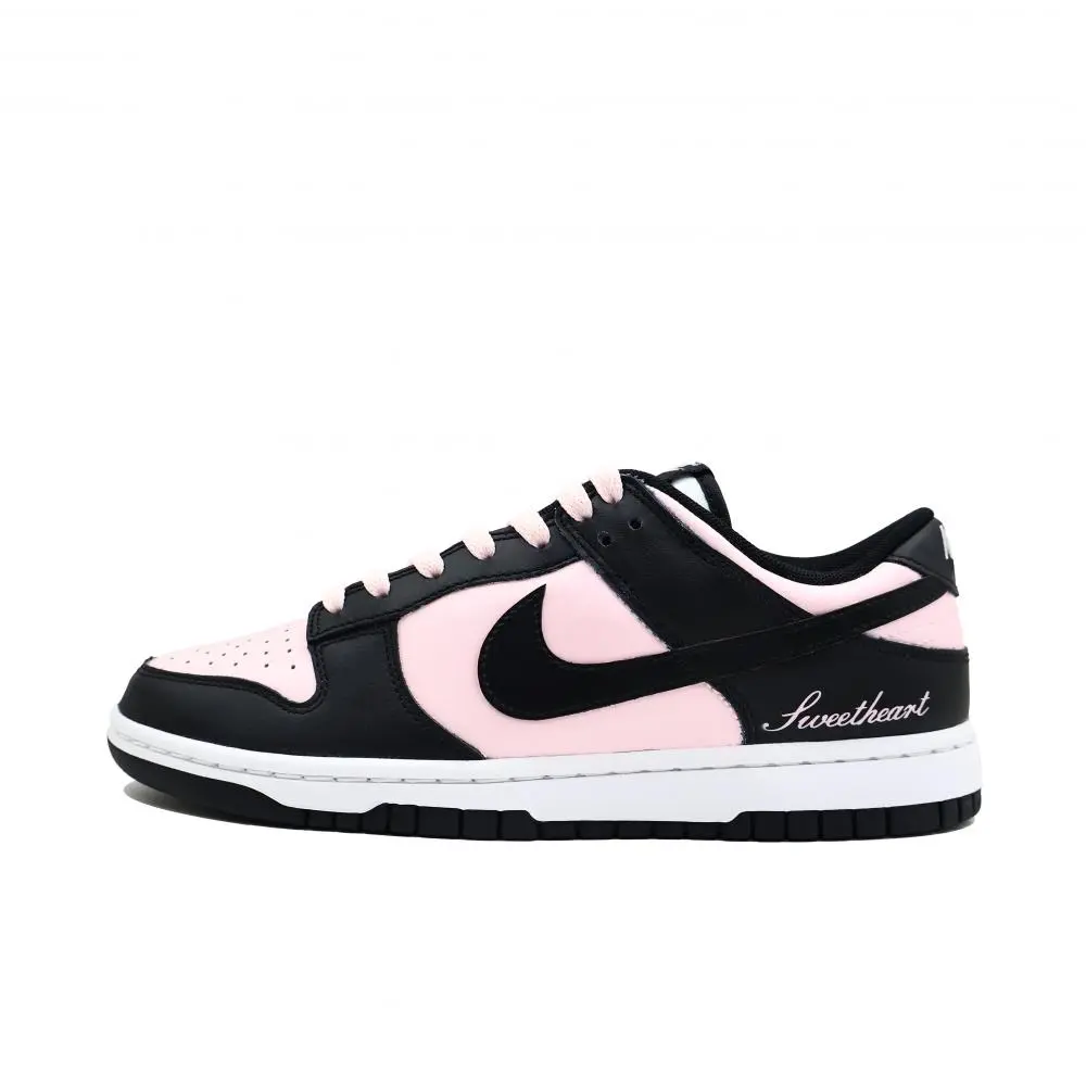Nike Dunk Sweetheart Cushioning, Wear Resistant Low top Skateboard Shoes Unisex Black Pink