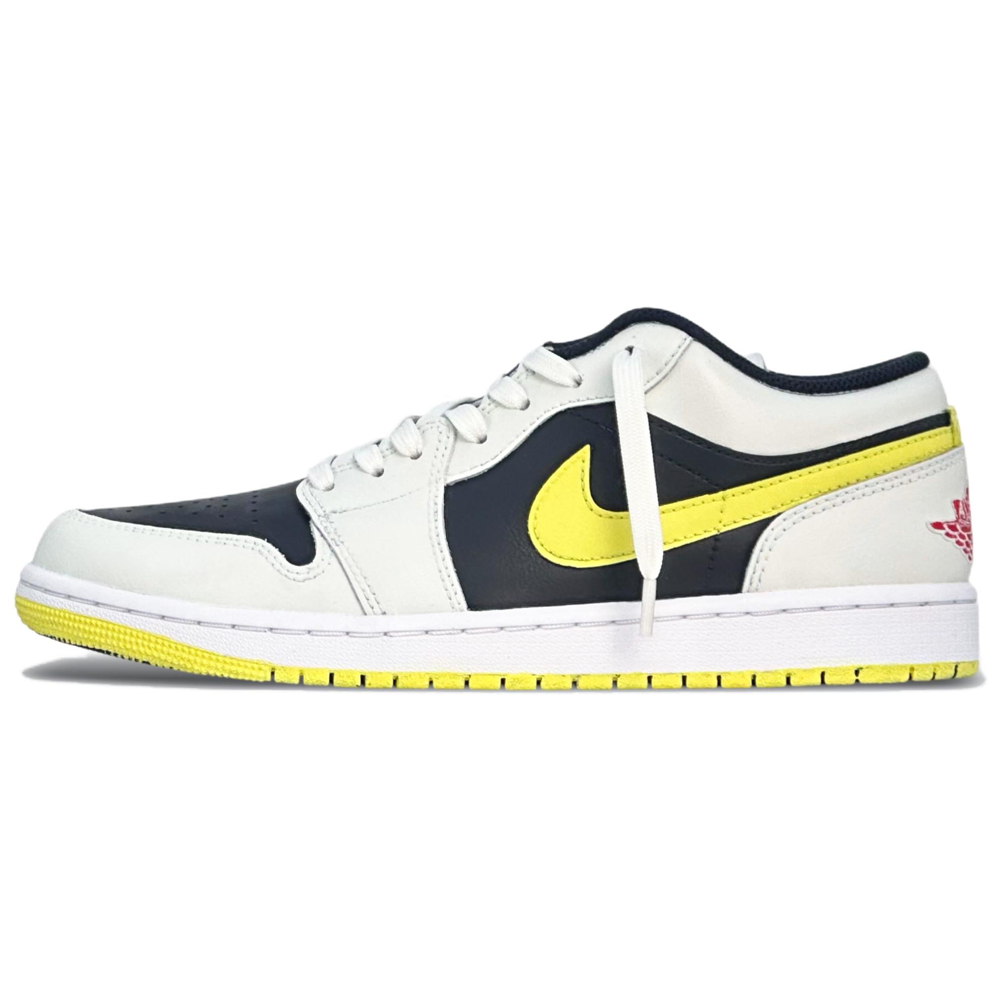Jordan Air Jordan 1 Abrasion Resistant Low top Vintage Basketball Shoes Men's Beige Yellow