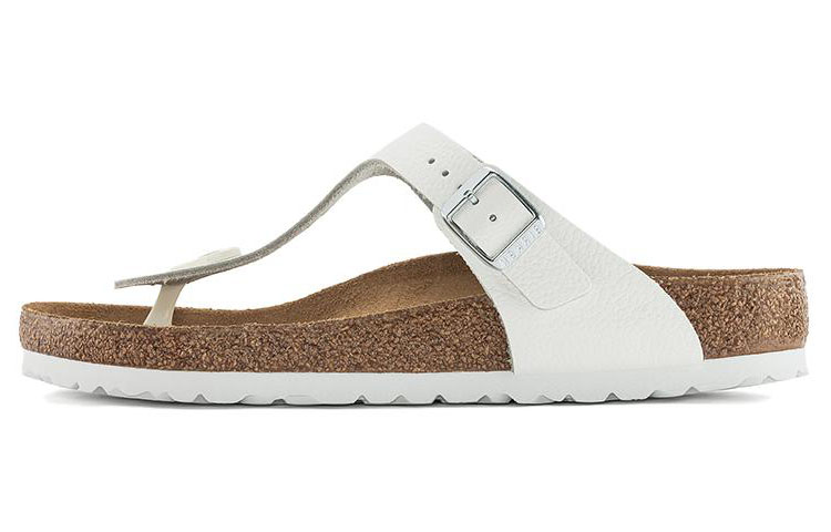 Birkenstock Gizeh Natural Leather Narrow Fit 'White' Women's