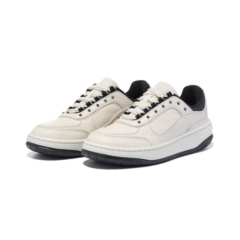 LI NING 1990 Slip Resistant Abrasion Resistant Low top Skateboard Shoes Women's Beige White Black купить в интернет-магазине Yoocart с быстрой доставкой по России.
