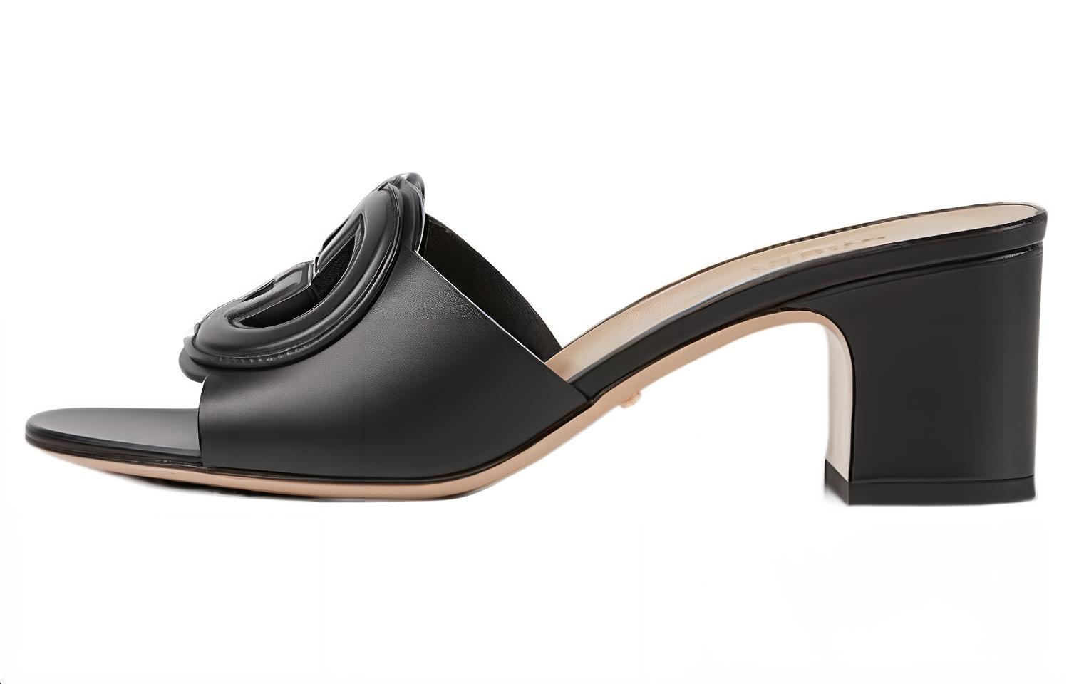 GUCCI Interlocking Quiet Slide Slippers Women's Black купить в интернет-магазине Yoocart с быстрой доставкой по России.