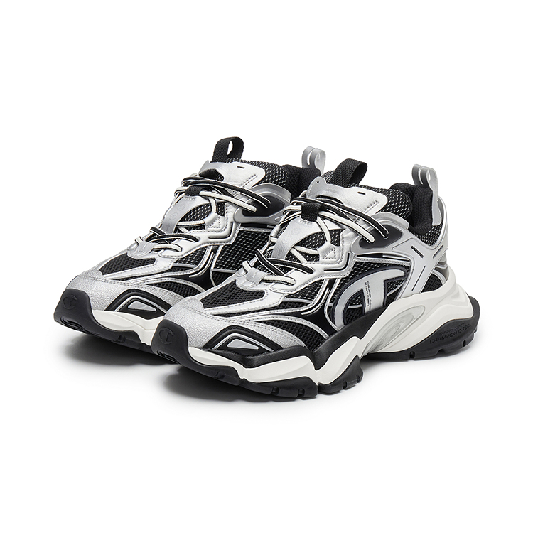 Champion Sharktooth Shoes Power Armor Low-Top Chunky Sneakers Men's Silver White/Black купить в интернет-магазине Yoocart с быстрой доставкой по России.