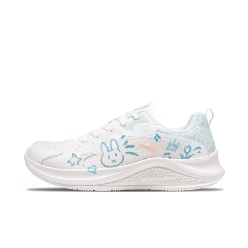 Anta Walk Abrasion Resistant Lightweight Rebound Low top Casual Sprint Running Shoes Women's White