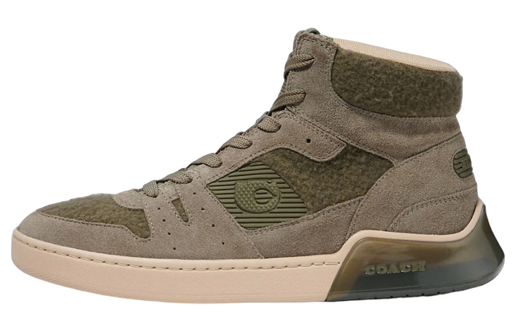 COACH High-Top Stylish Skateboarding Shoes Men's Army Green