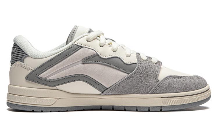 LiNing Wave Pro Slip-Resistant Low-Top Skateboard Shoes Men's White Gray