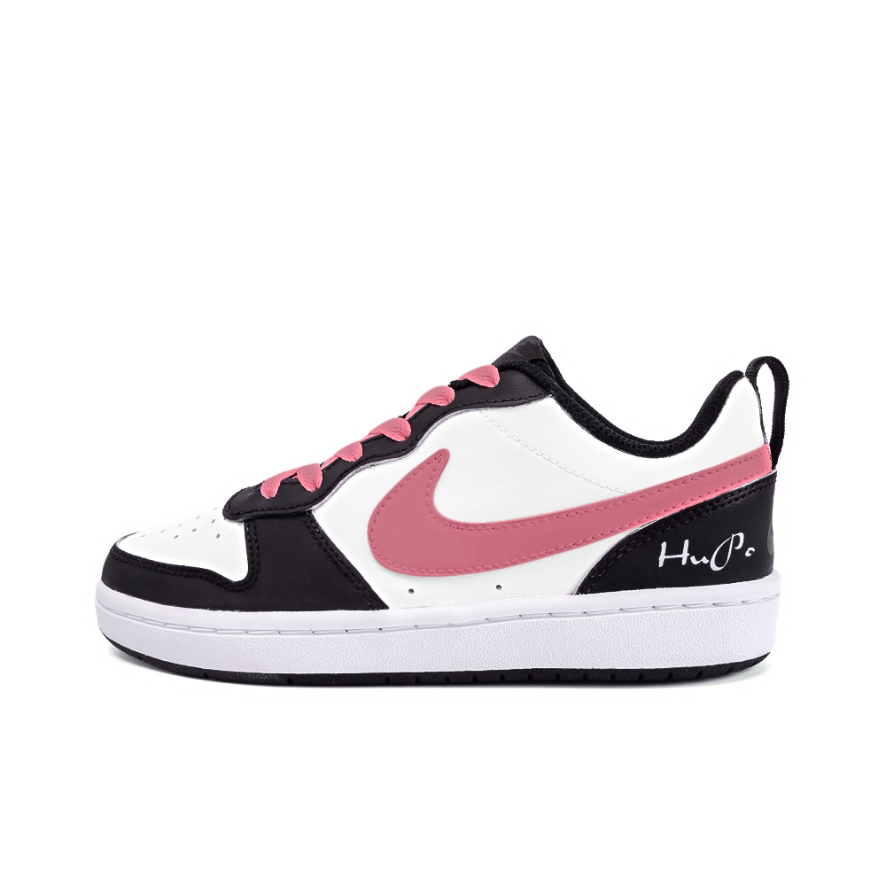 Nike Court Borough Capricorn, Amber Non slip Lightweight Low Top Skateboard Shoes GS Black White Pink