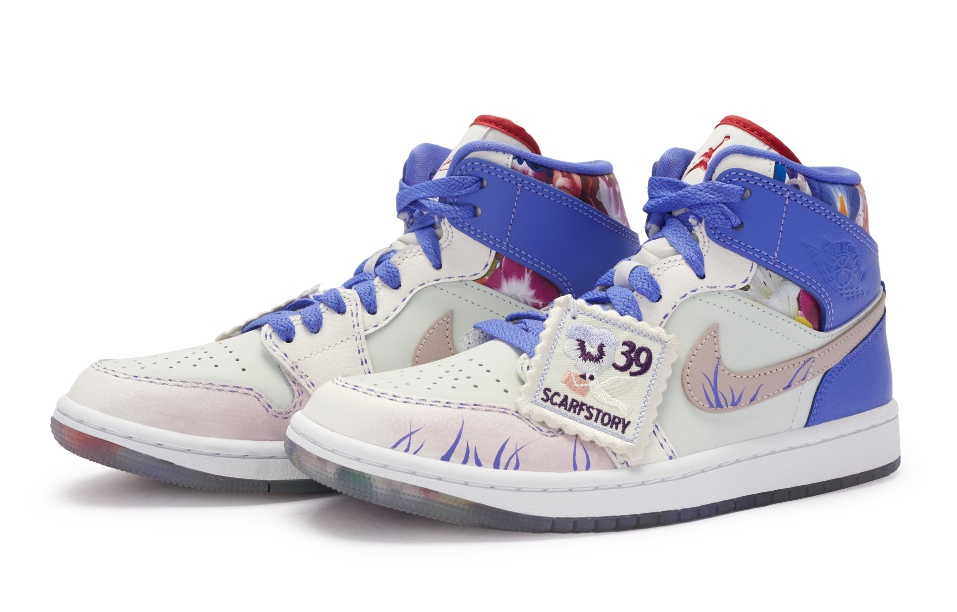 Jordan Air Jordan 1 811 Manufacture Secret Garden High-Top Vintage Basketball Shoes Women's Beige Purple Pink