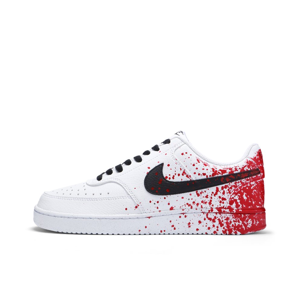Nike Court Vision 1 Slip Resistant, Abrasion Resistant, Lightweight Low Top Skateboard Shoes Men's White Red