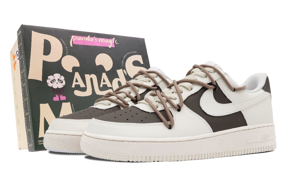 Nike Air Force 1 Low 07 Low-Top Skateboard Shoes Men's White Coffee