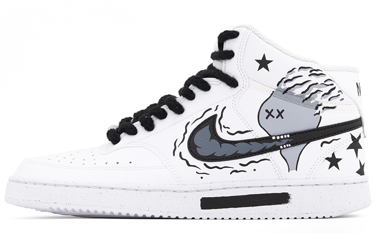 Nike Court Borough Series Mid-Top Skateboard Shoes Men's Black White Gray