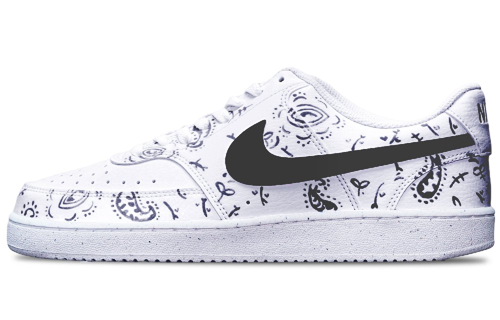 Nike Court Vision 1 Skateboard Shoes Men Low-Top Black/White