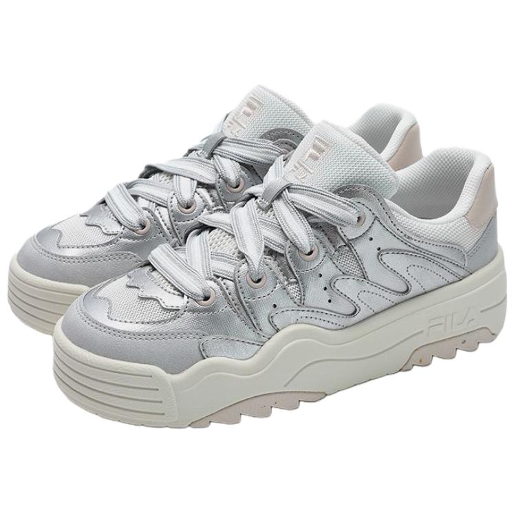 FILA Rosetta Anti Slip Wear Resistant Low Top Skateboard Shoes Women's Silver
