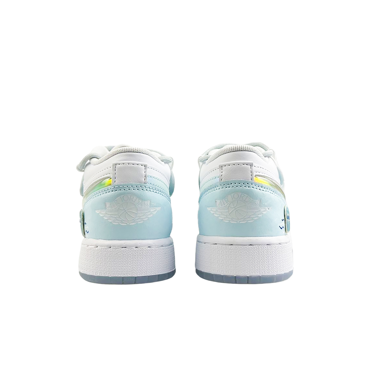 Jordan Air Jordan 1 Durable Moisture-Wicking Low-Top Vintage Basketball Shoes GS Blue White купить в интернет-магазине Yoocart с быстрой доставкой по России.