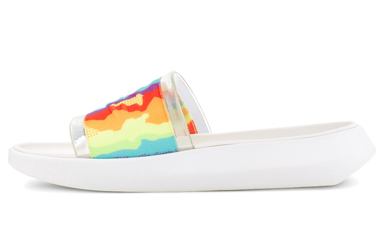UGG Slide Cali Collage Outdoor Flat Heel Sandals Rainbow Stripe Women's