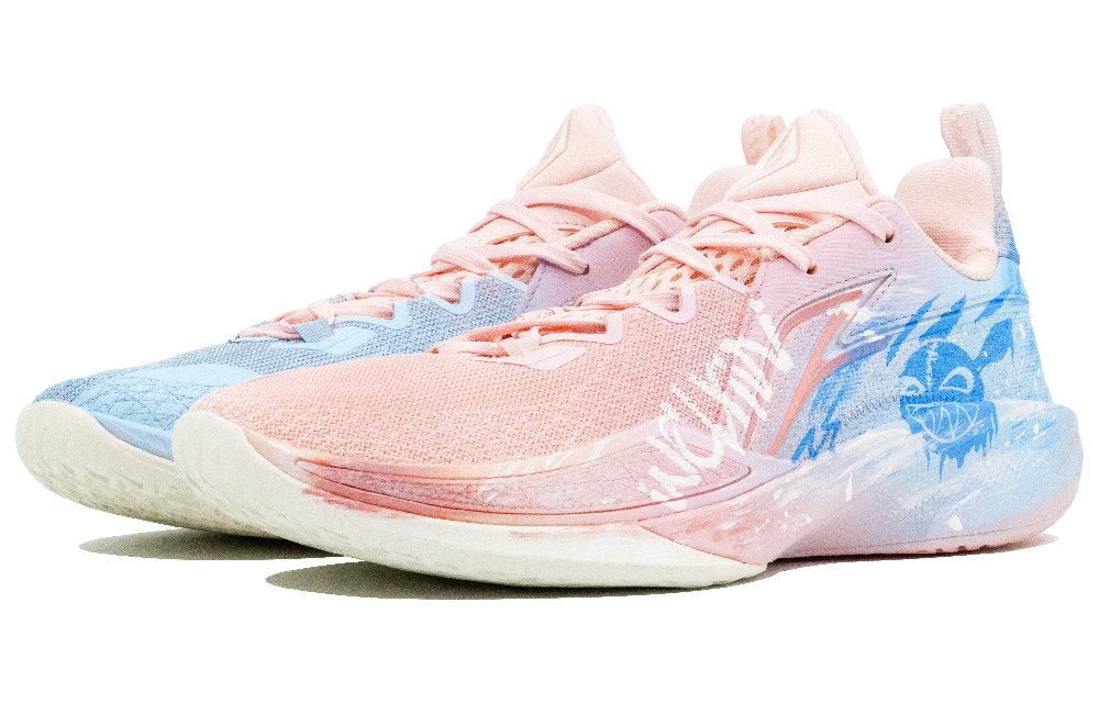 LINING Speed Ling 2 Basketball Shoes Men's Low top Pink, Blue