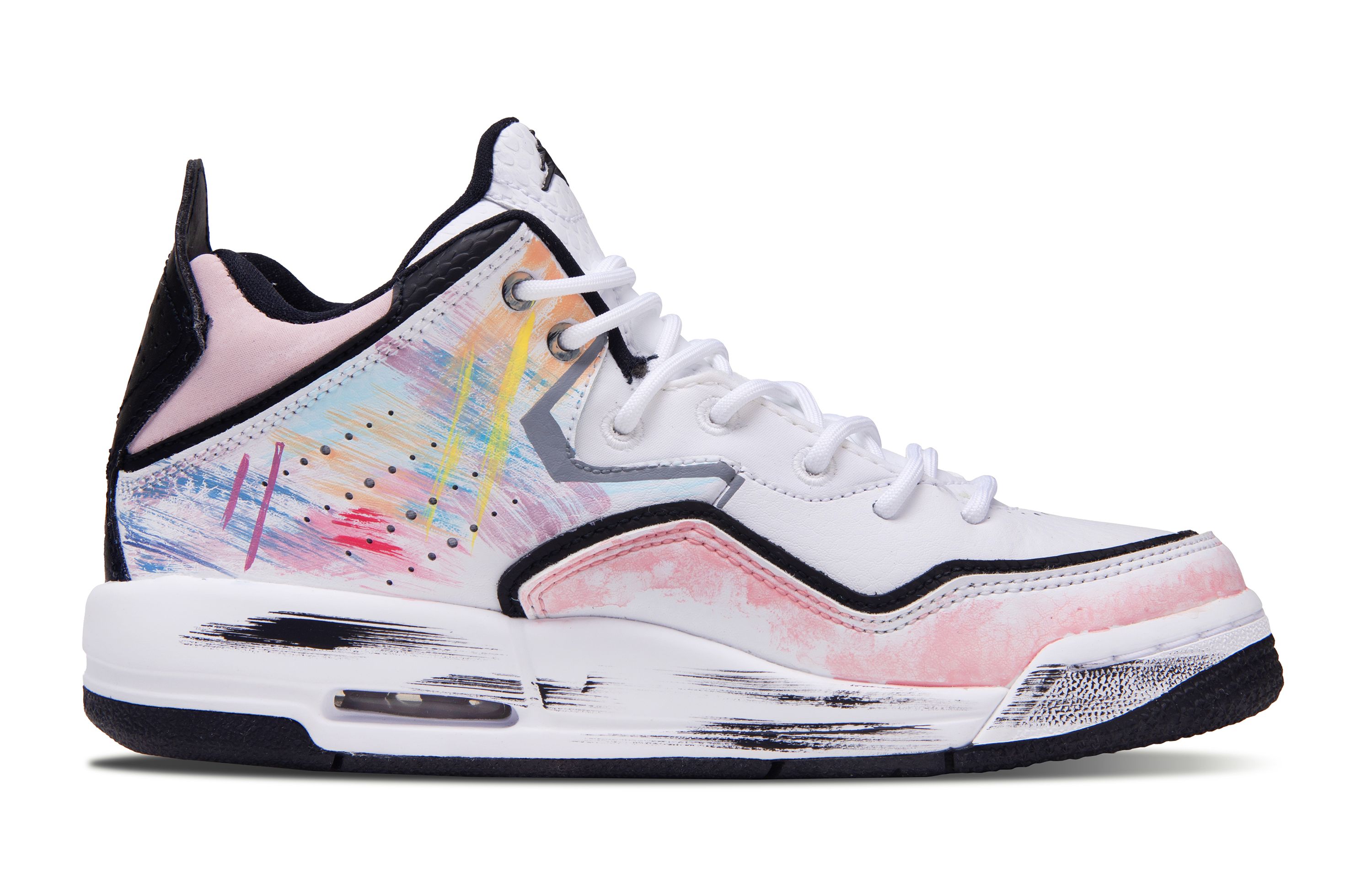 Jordan Courtside 23 Abrasion Resistant Mid Top Vintage Basketball Shoes Unisex Pink White