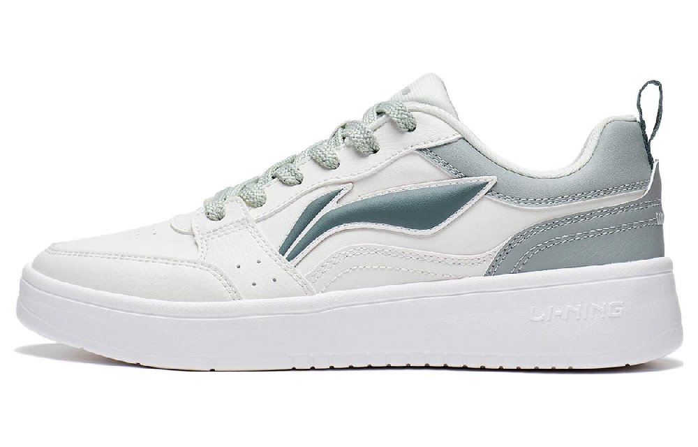 LiNing Acer Truncatum Cushioning, Slip Resistant, And Abrasion Resistant Low Top Skateboard Shoes Women's White Green