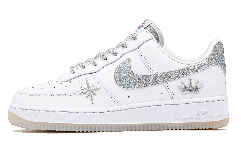 Nike Air Force 1 Baby's Breath Wear resistant And Lightweight Low Top Skateboard Shoes Women's White Gray