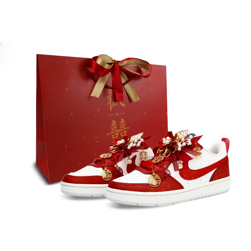Nike Court Borough Heart To Heart Cushioning, Wear Resistant Low Top Skateboard Shoes Women's Red