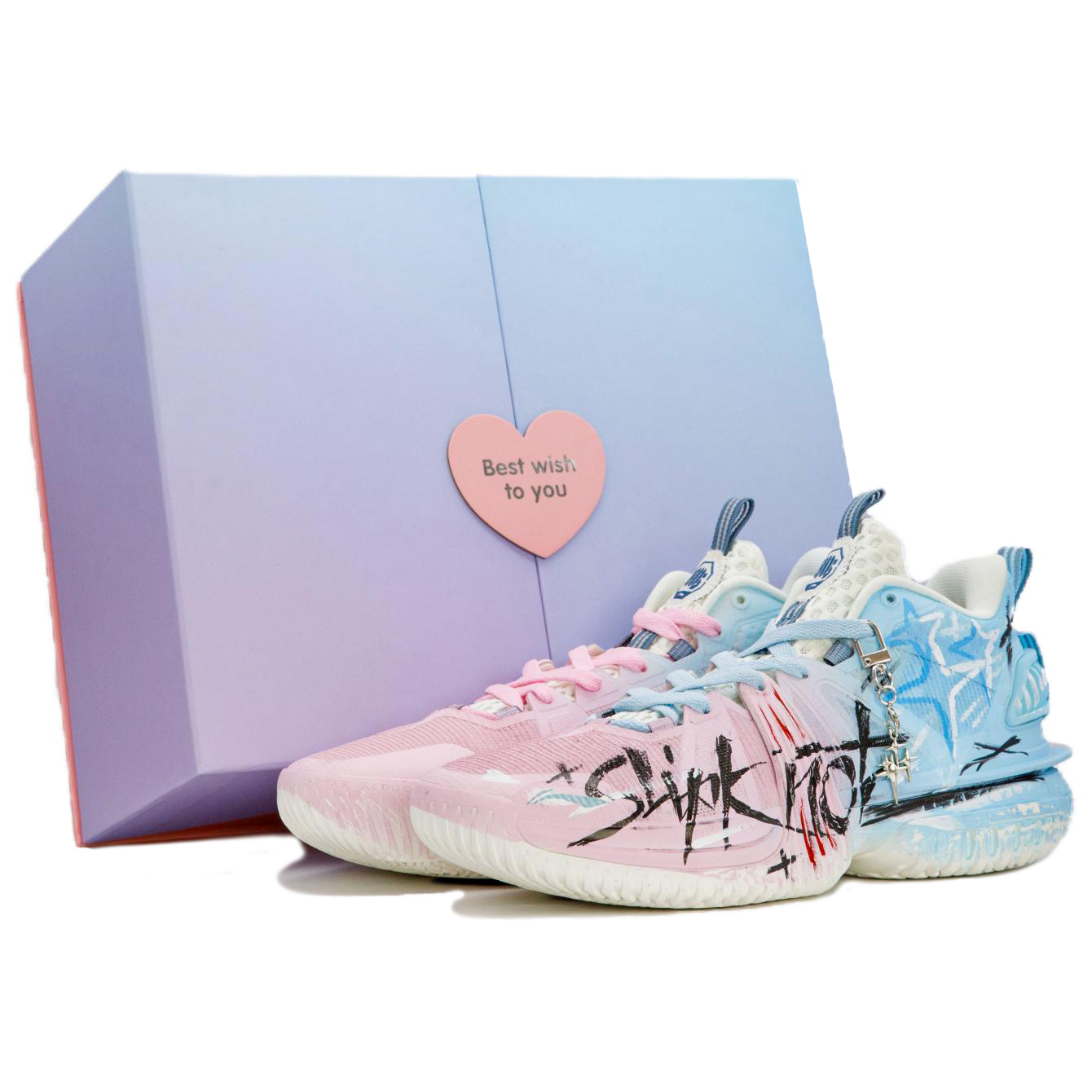 LINING Storm 2024 Basketball Shoes Men's Low top Pink/Blue