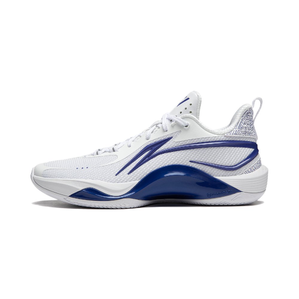 LiNing Shining FVV PE Cushioned Slip-Resistant Lightweight Rebound Low-Top Basketball Shoes Men's White Blue