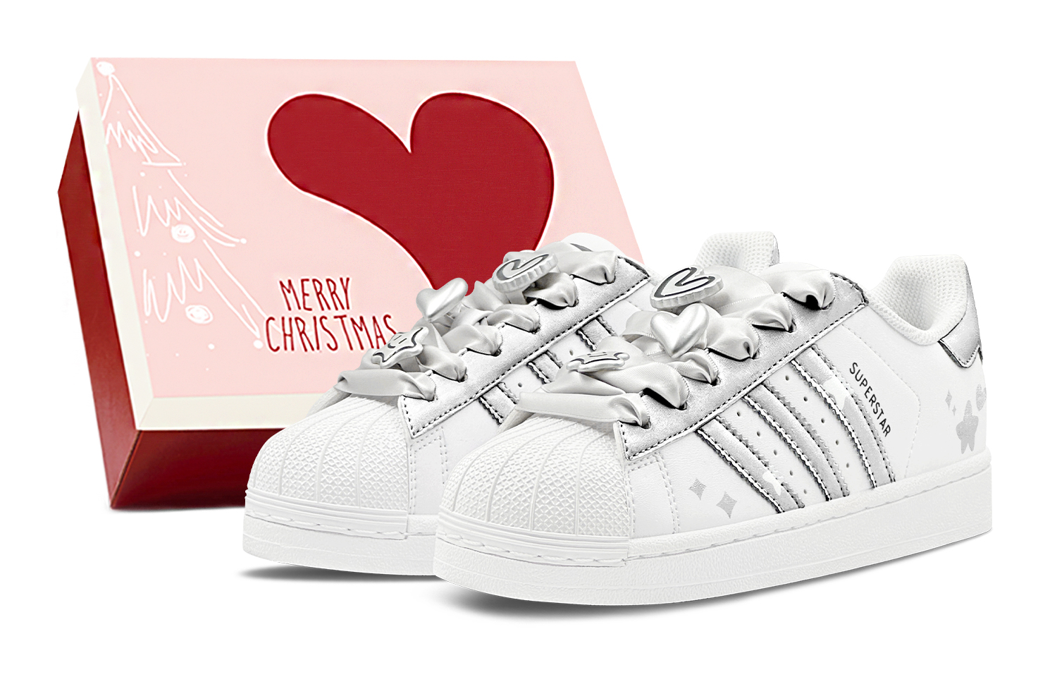 Adidas Originals SUPERSTAR Abrasion Resistant Low top Skateboard Shoes Unisex Silver