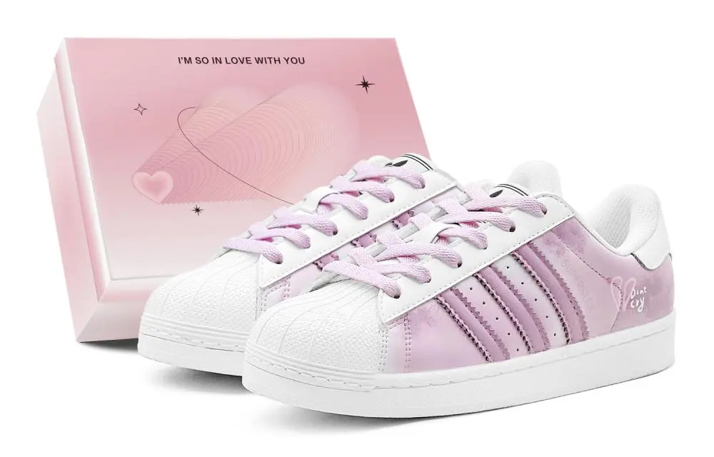 Adidas Originals Superstar 2 Erosion Love Letter Low top Skateboard Shoes Women's Pink