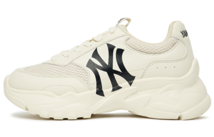 MLB Big Ball Chunky Mesh Cushioning Anti-Slip Wear-Resistant Breathability Low-Top Chunky Sneakers Unisex White