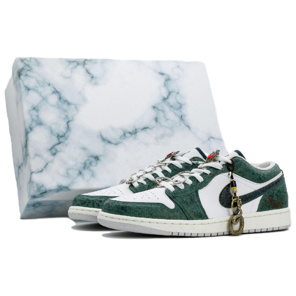 Jordan Air Jordan 1 Vintage Basketball Shoes Women's Low top White/Green