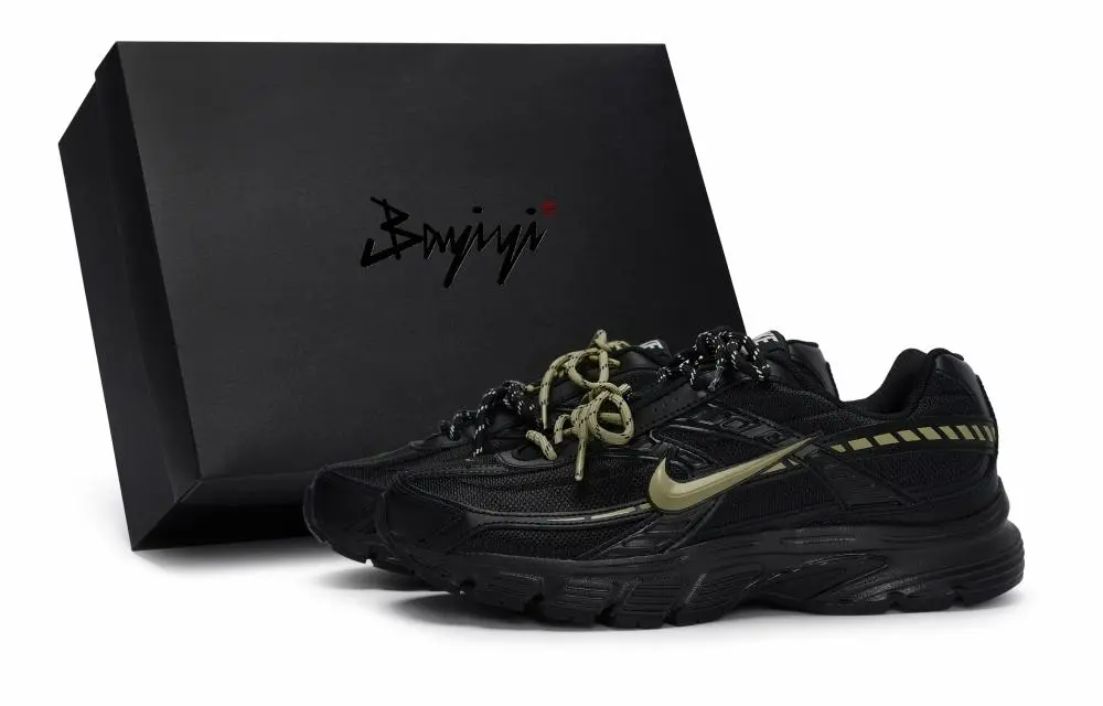 Nike Initiator Anti Slip Wear Resistant Low Top Running Shoes Men's Black Coffee