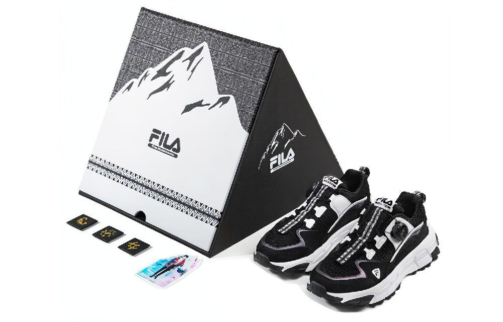 FILA FUSION FILA X White Mountaineering Low Top Chunky Sneakers Men's Black White