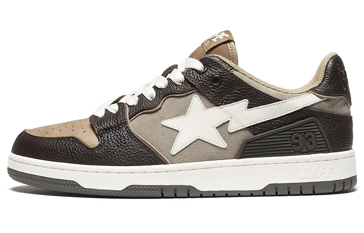 A BATHING APE SK8 Sta Stylish Skateboarding Shoes Women's Brown