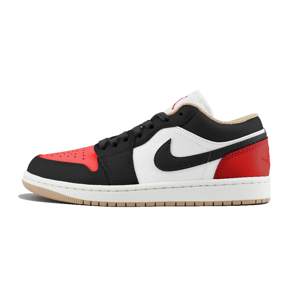 Jordan Air Jordan 1 LOW'Sail' Abrasion Resistant Low Top Vintage Basketball Shoes Men's Black Red
