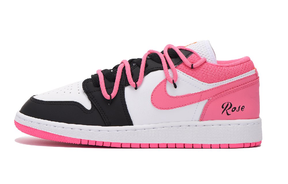 Jordan Air Jordan 1 Low-Top Vintage Basketball Shoes GS Black Pink