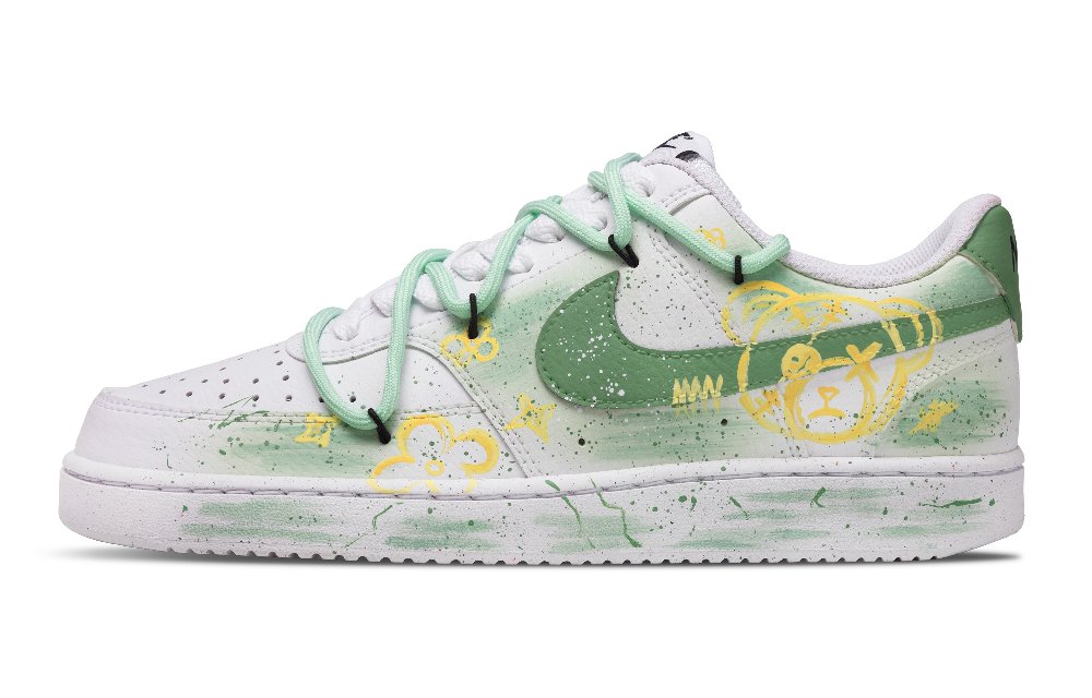 Nike Court Vision 1 One Eyed Bear Anti Slip Wear Resistant Low Top Skateboard Shoes Men's White Green