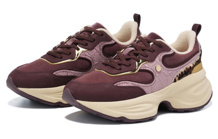 LI NING 1990 Clouds Slip Resistant Cushioning Rebound Low Top Running Shoes Women's Deep Purplish Red