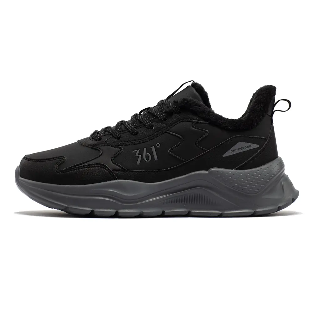 361° Slip-Resistant Lightweight Rebound Low-Top Casual Running Shoes Men's Obsidian Black