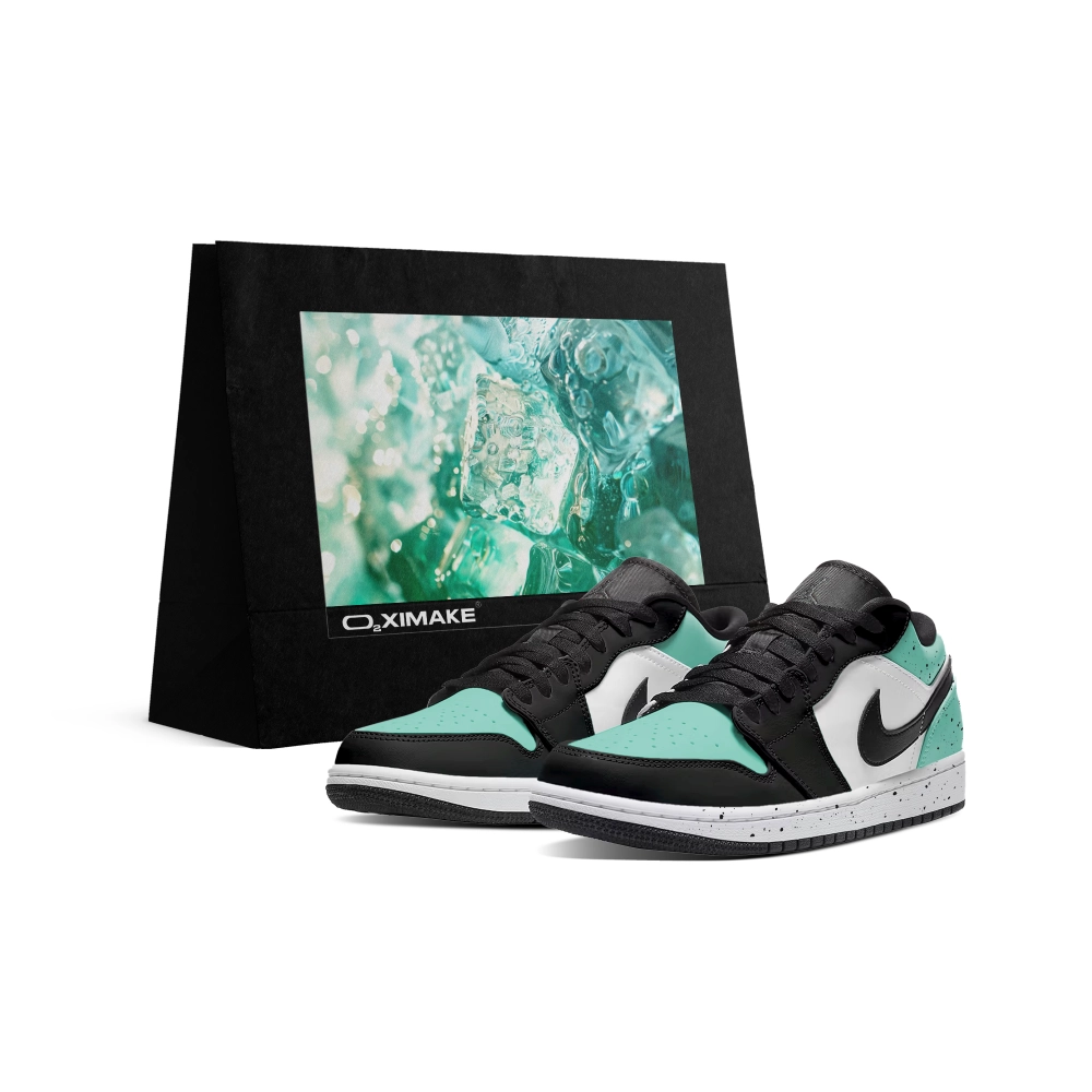 Jordan Air Jordan 1 Low top Vintage Basketball Shoes Unisex Black Green