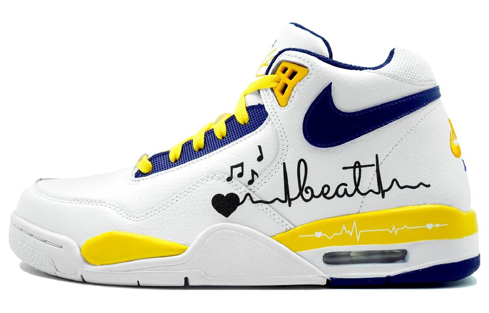 Nike Flight Legacy Vintage Basketball Shoes Men Mid-Top Yellow
